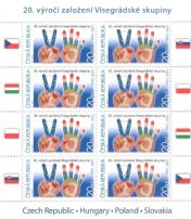 20th anniversary of the formation of the Visegrád Group (Czech, Hungarian, Polish, Slovak joint stamp issue) / Czech
