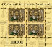 Claudio Monteverdi was born 450 years ago (miniature sheet)