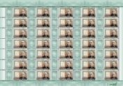 Kl&aacute;ra Pr&uuml;ckler, the first hugarian stamp dealer, opened the first shop in Budapest 150 years ago stamp sheet