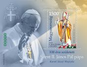 100 éve született Szent II. János Pál pápa - zöld ssz. spec. perf. blokk
